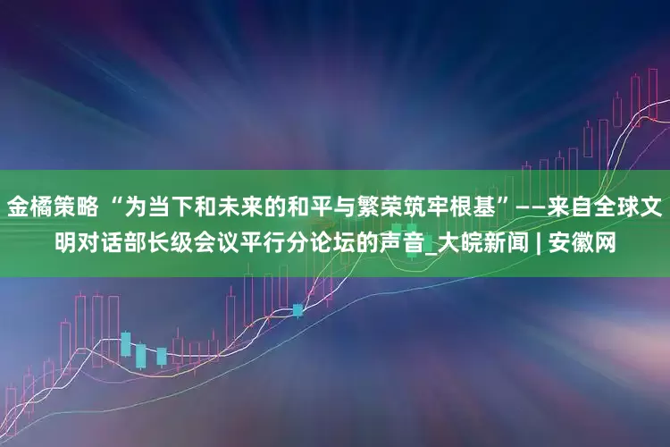 金橘策略 “为当下和未来的和平与繁荣筑牢根基”——来自全球文明对话部长级会议平行分论坛的声音_大皖新闻 | 安徽网